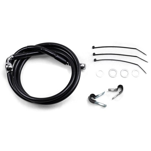 Drag Specialties +6" Brake Line - Front - Black Vinyl - Fxd 00-5 | 640112-6BLK