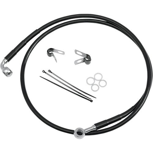 Drag Specialties Front Brake Line FXST/DWG 84-05 Black | 640115-BLK