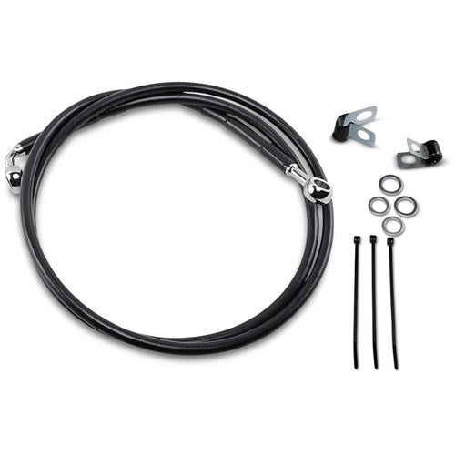 Drag Specialties +8" Brake Line, Front - Black Vinyl - Fxdwg 93-05 | 640115-8BLK