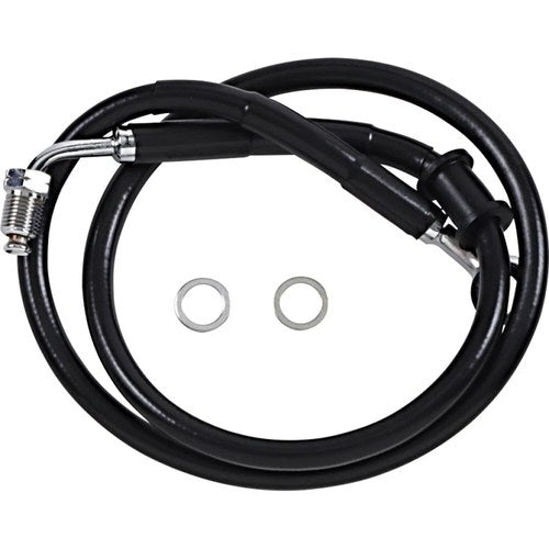 Drag Specialties Brake Line - 18- Softail - Black +4" | 618620-4BLK