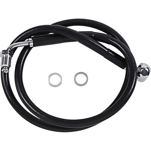 Drag Specialties Brake Line - 18- Softail - Black +10" | 618601-10BLK