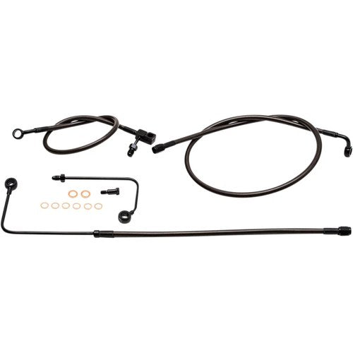 LA Choppers Midnight Braided Brake Line Kit - Softail ABS | LA-8151B19M