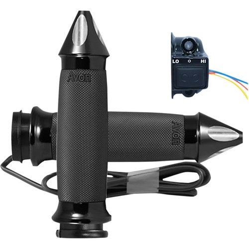 Avon Grips Black Heated Custom Contour Spike Grips for Tbw | CC-86-AN-S-F-HT