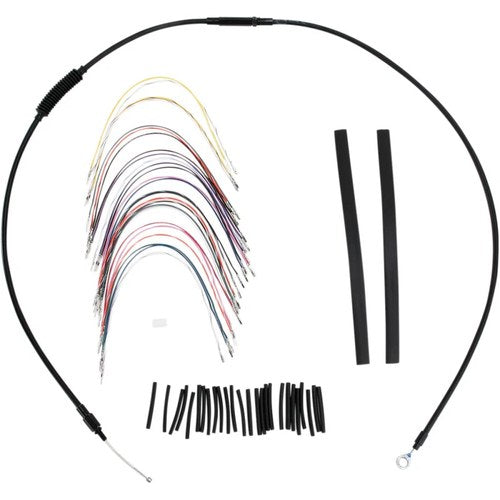 Burly Brand Complete Black Vinyl Handlebar Cable/Brake Line Kit | B30-1048