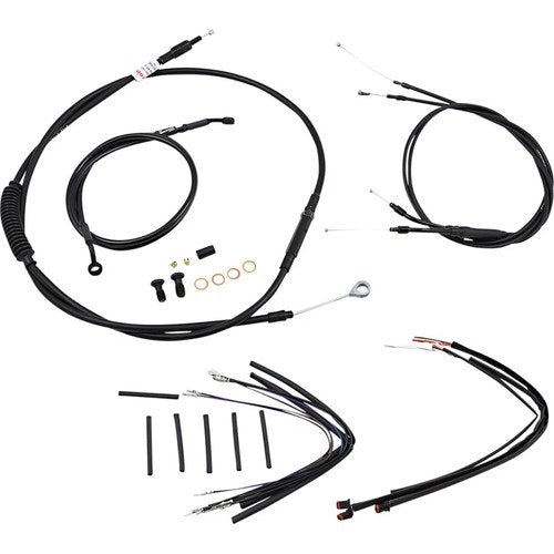 Burly Brand Black Vinyl Jail Bar Cable Kit For 14" Handlebars | B30-1151