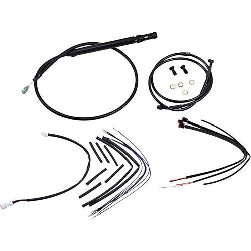 Burly Brand Complete Black Vinyl Handlebar Cable/Brake Line Kit | B30-1259