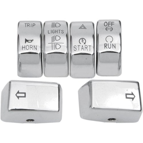 Drag Specialties Chrome Switch Caps for '12 - '15 Street Models | H18-0343CO-C