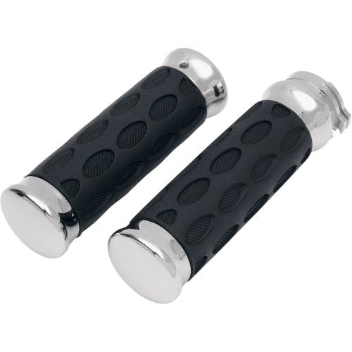 Drag Specialties Chrome/Rubber Hotop Grips | 06300372
