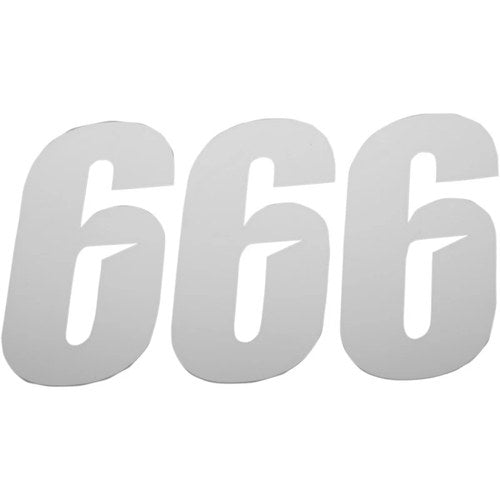 D'Cor Visuals Slash Number Plate - #6 - White - 7" | 45-32-6