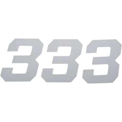 D'Cor Visuals Race Number Plate - #3 - White - 6" | 45-36-3