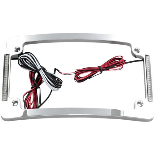 Custom Dynamics Tri-Radius License Plate Frame w Flushmount LEDs, Chrome TF06-C