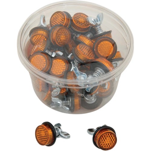 Chris Products License Plate Reflectors - 40ct Tub - Amber | CH40A