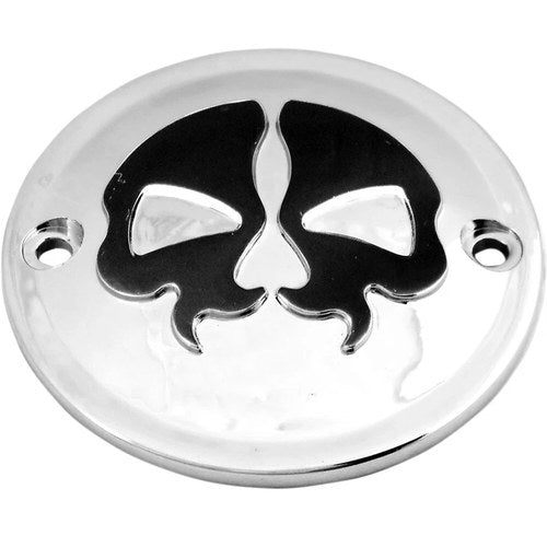 Drag Specialties Point Cover Split Skull - Chrome - 2 Hole | 78041B2