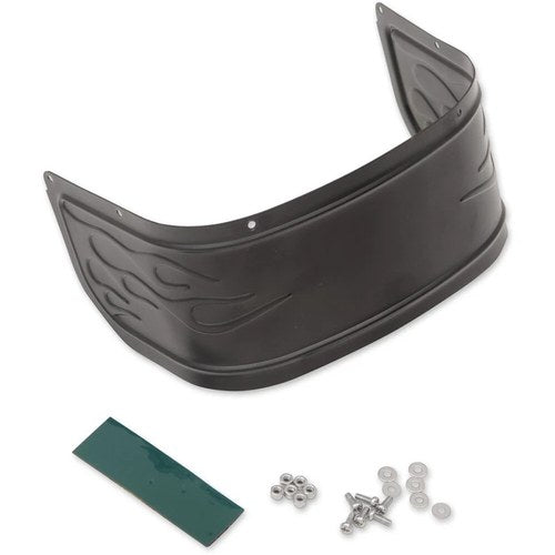 Drag Specialties Front Fender Skirt - Satin Black - Flame | 77762F