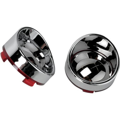 Drag Specialties Visor-Style Bezel/Lenses - Red/Mirror | L22-6828RC