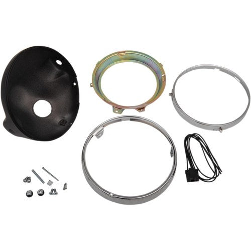 Emgo 7" Side Mount Headlamp Shell - Black | 66-65010