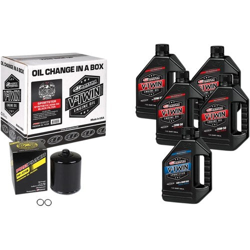 Maxima Racing Oil Sportster Synthetic 20W-50 Oil Change Kit | 90-119015PB