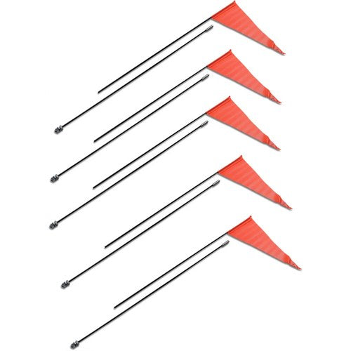 Safety Vehicle Emblem Flag and Pole - 6' Black Pole - 5 Pack | 7 Black