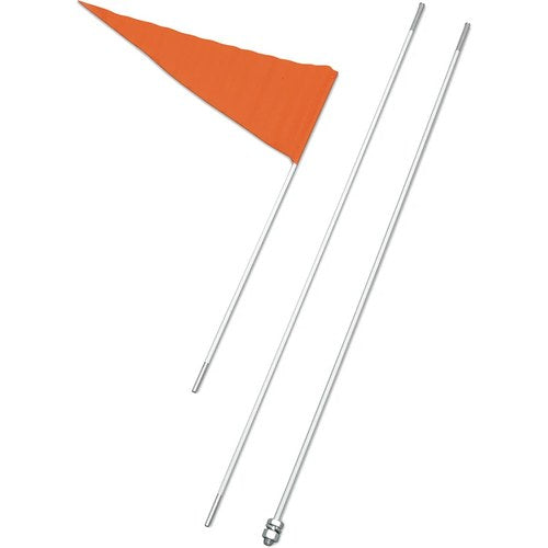 Safety Vehicle Emblem Flag and Pole - 8' White Pole - 5 Pack | 8B White