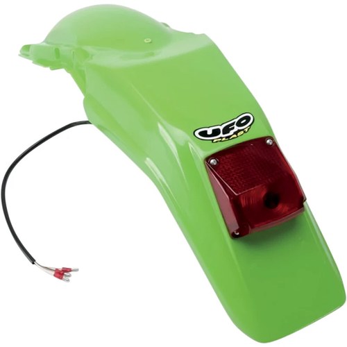 UFO Enduro Rear Fender - W/Light - Green - Kdx | KA02789-026