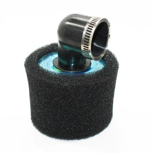 Black 35mm 90 Degree Bent Angled Air Filter Pod Cleaner Pit Quad Dirt Bike ATV
