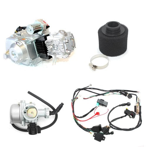 125cc Fully Auto Engine Motor + Wiring kit + Carby Pit Quad Dirt Bike ATV Buggy