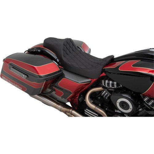 Drag Specialties Predator Iii Seat, Extended, Double Diamond -Vinyl | 0801-1260