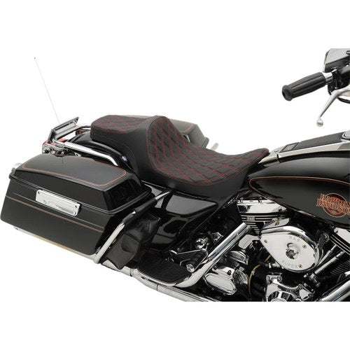 Drag Specialties Predator Iii Seat - Double Diamond (Black / Red) 0801-1131