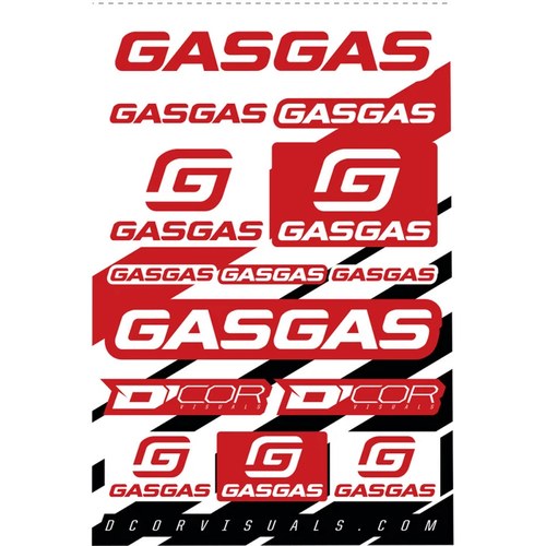 D'Cor Visuals Universal Decal Sheet, GasGas - 12mll. | 40-65-100
