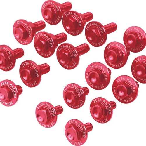 Zeta Aluminum Body Bolt Kit, Red | ZE88-5252