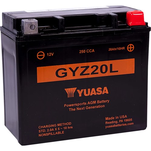 Yuasa Gyz High Performance Maintenance-Free Agm Battery (GYZ20L) YUAM720GZ