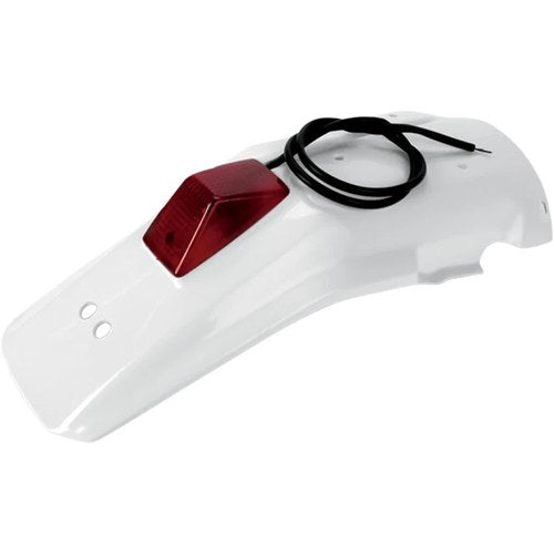 UFO Enduro Rear Fender with 21/5W Light - White - '88-'02 XR600R | HO02650041