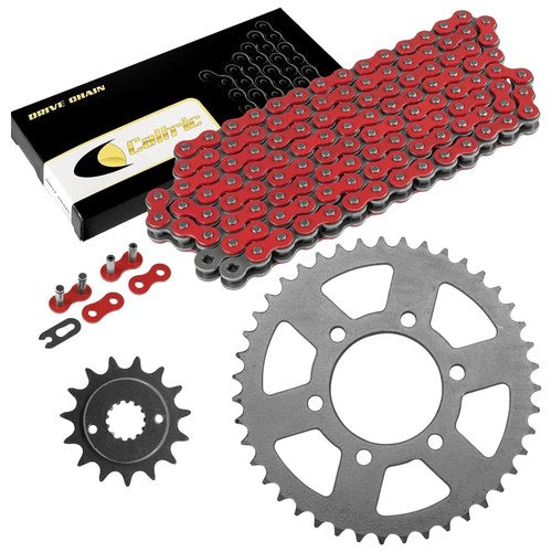 Red Drive Chain And Sprocket Kit for Kawasaki Ninja ZX-6Rr ZX600N 2005 2006