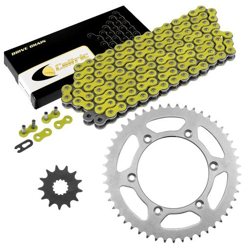 Drive Chain & Sprockets Kit for Yamaha YZ450F 2007-2009 2014 2015 Yellow