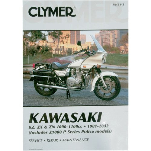 Clymer Physical Book, Kawasaki Z1000P Police, KZ, ZX, ZN 1000-1100cc, 1981-2002
