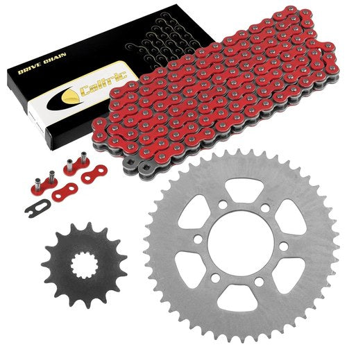 Red Drive Chain and Sprocket Kit for Kawasaki ER-6N ER650 2006-2016