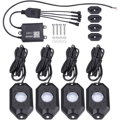 Brite-Lites Rgb Bluetooth LED Rock Light Kit for ATV/UTV/Snowmobile BL-RGBROCK4