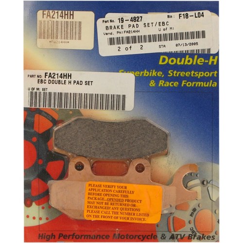 Ebc Double-H HH Sintered Superbike Brake Pads / One Pair (FA214HH)
