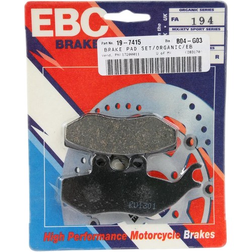Ebc Organic OE Quality Replacement Brake Pads / One Pair (FA194)
