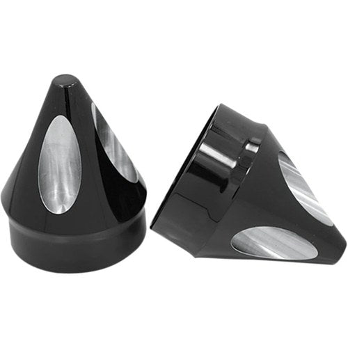 Avon Axle Nut Covers/Caps 1" (one pair) H-D Motorcycles (SPIKE Anodized Black)