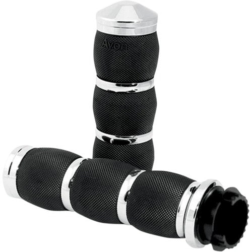 Avon Superbike Air Cushion Grips 7/8" for Street Motorcycles (Chrome)