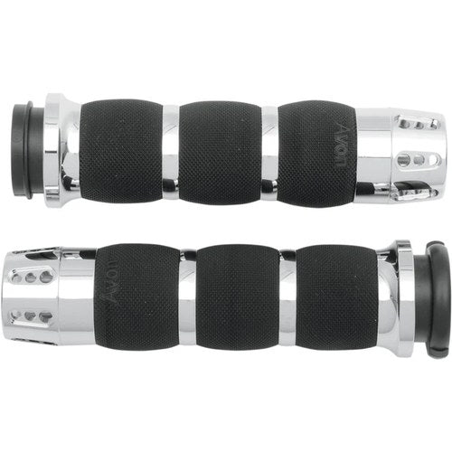 Avon Air Cushion Grips for H-D Motorcycles Fly-By-Wire Throttle (GATLIN Chrome)