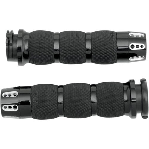 Avon Air Cushion Grips H-D Motorcycles w/Cable Throttle (GATLIN Anodized Black)