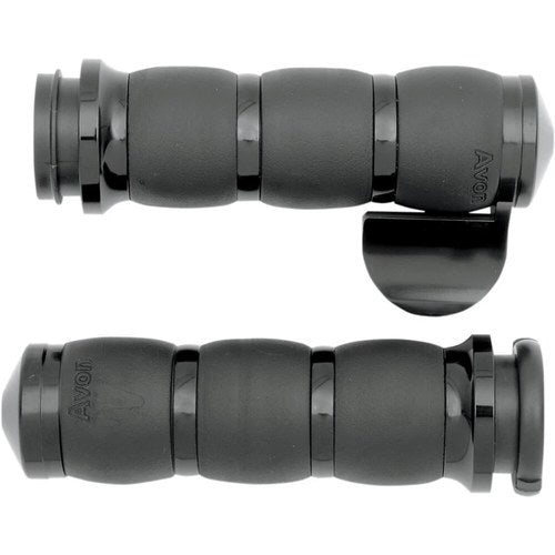 Avon Velvet Air Grips for H-D Motorcycles w/Fly-By-Wire (THROTTLE Boss Black)