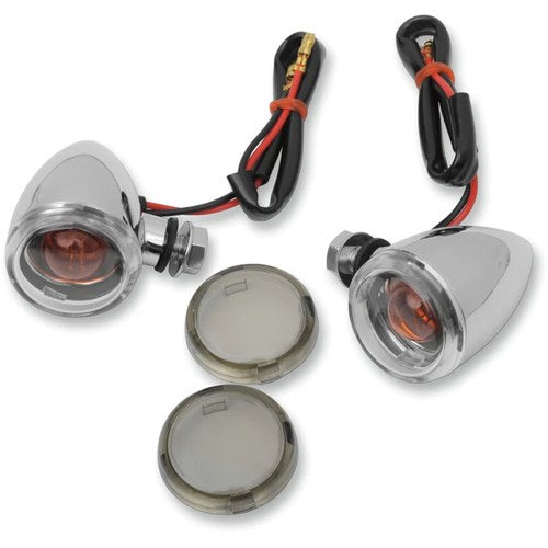 Drag Specialties Mini Deuce Bolt-Mount Marker Lights (Chrome/Amber Bulb)