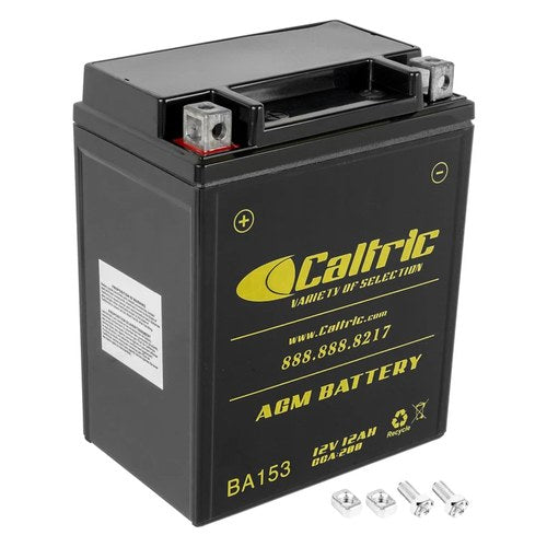 Caltric Agm Battery for Yamaha Moto-4 YFM200 YFM225 YFM350 1985-1995 / 12V 12Ah