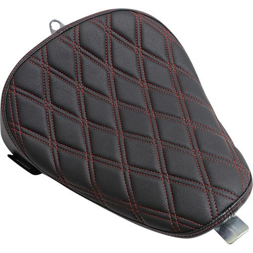 Drag Specialties Bobber Solo Seat - Double Diamond - XL (Black/Red) 0804-0741
