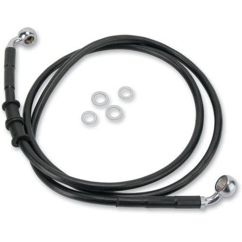 Drag Specialties +4" Brake Line - Front - Black Vinyl - 10-15FXDWG | 660323-4BLK