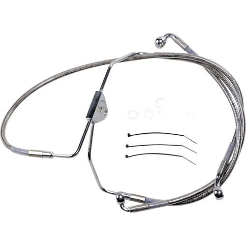 Drag Specialties +2" Brake Line - Front - Stainless Steel - 08-13 FL | 620085-2