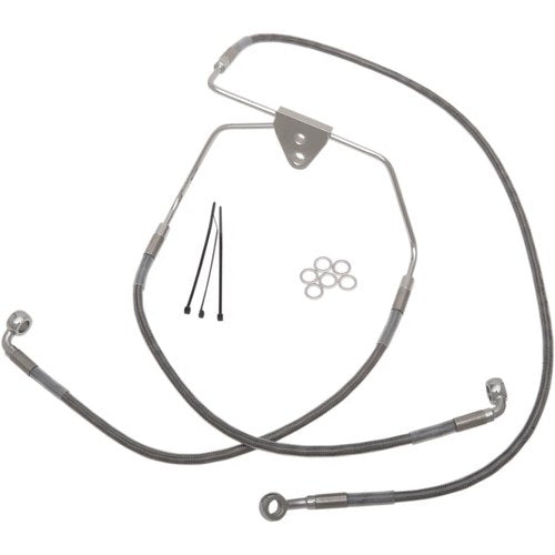 Drag Specialties +6" Brake Line - Front - Stainless Steel - 08-13 FL | 620085-6